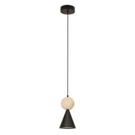 Pendule, Lustre suspendate - Lustra, Pendul metal negru, piatra travertin Mara