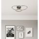 Plafoniera LED cu telecomanda ALAINA gri mat/ cristale K9