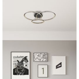 Plafoniere - Plafoniera LED cu telecomanda ALAINA gri mat/ cristale K9