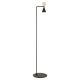 Lampadare - Lampa de podea LED metal negru, piatra travertin Mara