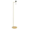 Lampa de podea LED metal auriu, marmura verde Mara