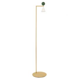 Lampadare - Lampa de podea LED metal auriu, marmura verde Mara