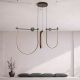 Pendule, Lustre suspendate - Lustra LED 81W metal negru, marmura verde Arpa