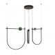 Pendule, Lustre suspendate - Lustra LED 81W metal negru, marmura verde Arpa
