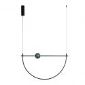 Lustra LED 32W metal negru, marmura verde Arpa