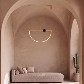 Pendule, Lustre suspendate - Lustra LED 32W metal alama periata, marmura neagra Arpa