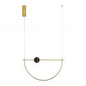 Lustra LED 16W metal alama periata, marmura neagra Arpa