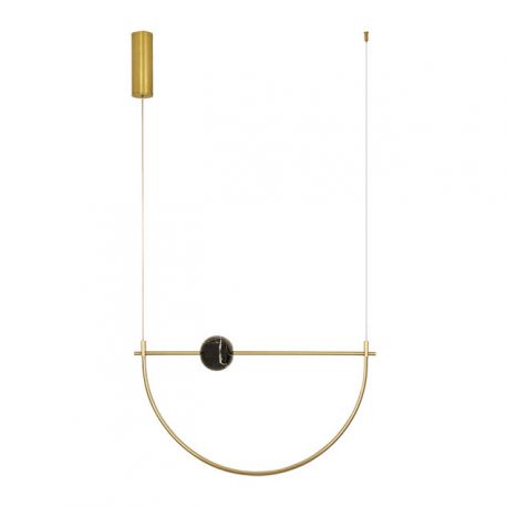 Pendule, Lustre suspendate - Lustra LED 16W metal alama periata, marmura neagra Arpa