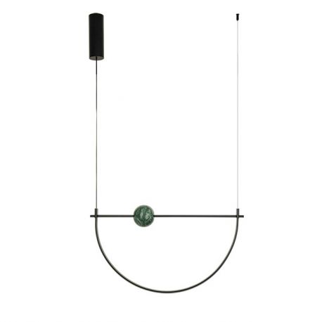 Pendule, Lustre suspendate - Lustra LED 16W metal negru, marmura verde Arpa