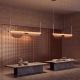 Pendule, Lustre suspendate - Lustra LED 26W metal alama periata, sticla maro VERSA