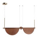Lustra LED 26W metal alama periata, sticla maro VERSA