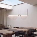 Lustra LED 26W metal alama periata, sticla transparenta VERSA