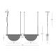 Pendule, Lustre suspendate - Lustra LED 26W metal alama periata, sticla transparenta VERSA