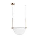 Lustra LED 13W metal alama periata, sticla transparenta VERSA