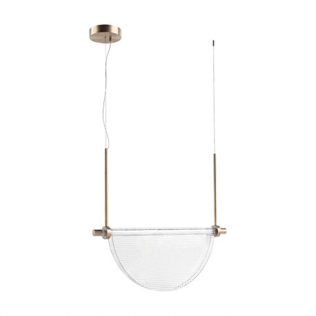 Pendule, Lustre suspendate - Lustra LED 13W metal alama periata, sticla transparenta VERSA