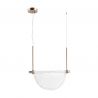 Lustra LED 13W metal alama periata, sticla transparenta VERSA