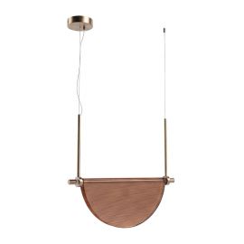 Pendule, Lustre suspendate - Lustra LED 13W metal alama periata, sticla maro VERSA