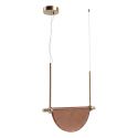 Lustra LED 9W metal alama periata, sticla maro VERSA