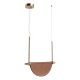 Pendule, Lustre suspendate - Lustra LED 9W metal alama periata, sticla maro VERSA