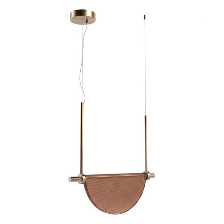 Pendule, Lustre suspendate - Lustra LED 9W metal alama periata, sticla maro VERSA