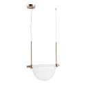 Lustra LED 9W metal alama periata, sticla transparenta VERSA