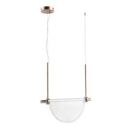 Pendule, Lustre suspendate - Lustra LED 9W metal alama periata, sticla transparenta VERSA