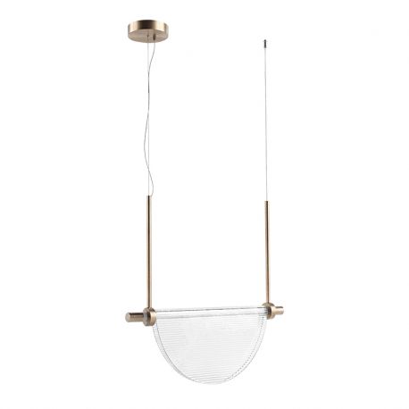 Pendule, Lustre suspendate - Lustra LED 9W metal alama periata, sticla transparenta VERSA