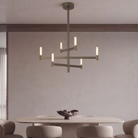 Candelabre, Lustre - Lustra LED 40W KERI metal bronz antic inchis