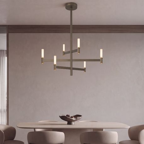 Candelabre, Lustre - Lustra LED 40W KERI metal bronz antic inchis