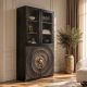 Vitrine - Vitrina design vintage GOLDEN SUNSET 180cm lemn negru/ auriu