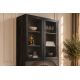 Vitrine - Vitrina design vintage GOLDEN SUNSET 180cm lemn negru/ auriu