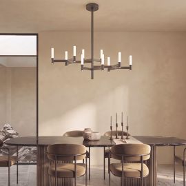 Candelabre, Lustre - Lustra LED 65W KERI metal bronz antic inchis