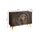 Comode - Comoda design vintage GOLDEN SUNSET 100cm lemn negru/ auriu