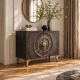 Comode - Comoda design vintage GOLDEN SUNSET 100cm lemn negru/ auriu