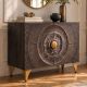 Comode - Comoda design vintage GOLDEN SUNSET 100cm lemn negru/ auriu