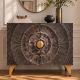 Comode - Comoda design vintage GOLDEN SUNSET 100cm lemn negru/ auriu