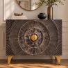 Comoda design vintage GOLDEN SUNSET 100cm lemn negru/ auriu