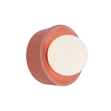 Aplice, corpuri de iluminat pentru pereti - Aplica de perete din ceramica roz si sticla Rainbow