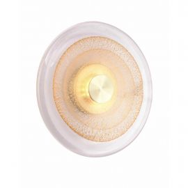 Aplice, corpuri de iluminat pentru pereti - Aplica de perete LED metal auriu, sticla Goldi