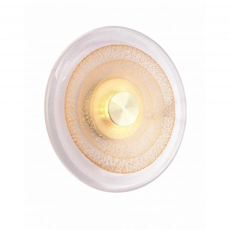 Aplice, corpuri de iluminat pentru pereti - Aplica de perete LED metal auriu, sticla Goldi