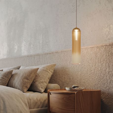 Pendule, Lustre suspendate - Lustra, Pendul LED modern sticla champagne SAPEL