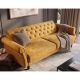 Canapele - Canapea extensibila, Catifea Vogue galben mustar, Maison Belle Affaire 220cm