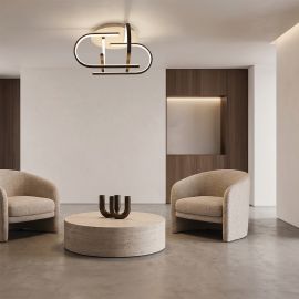 Lustre aplicate - Lustra LED aplicata tavan SILCO negru/ alb