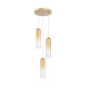 Lustra cu 3 pendule LED sticla champagne SAPEL