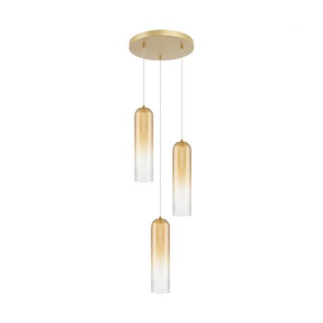Pendule, Lustre suspendate - Lustra cu 3 pendule LED sticla champagne SAPEL