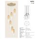 Pendule, Lustre suspendate - Lustra cu 6 pendule LED sticla champagne SAPEL