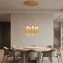 Lustra cu 6 pendule LED sticla champagne SAPEL