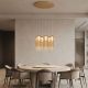 Pendule, Lustre suspendate - Lustra cu 6 pendule LED sticla champagne SAPEL