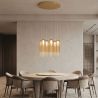 Lustra cu 6 pendule LED sticla champagne SAPEL