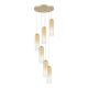 Pendule, Lustre suspendate - Lustra cu 6 pendule LED sticla champagne SAPEL